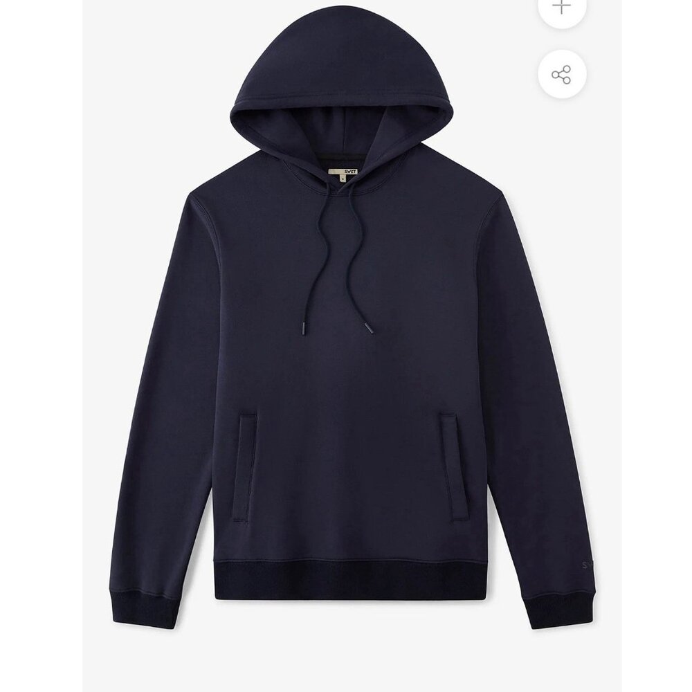Swet Tailor Side Zip Hoodie Pullover Sweatshirt Casual Navy Blue Mens Size XL
